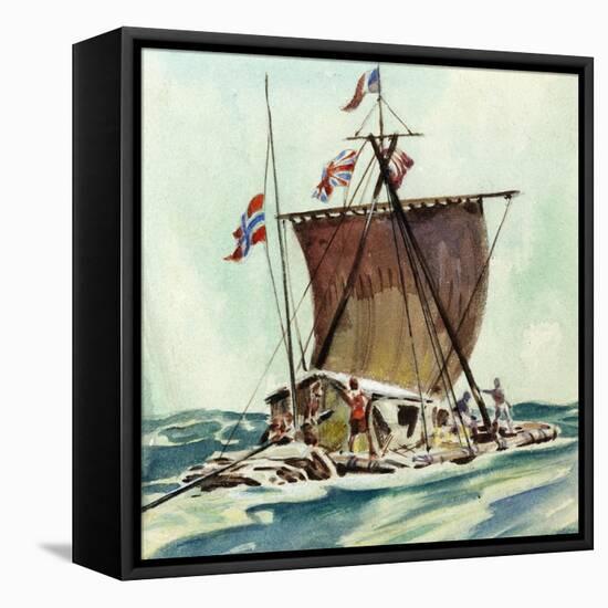 The Kon-Tiki-English School-Framed Stretched Canvas