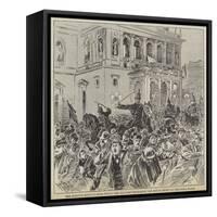 The Kossuth Riots in Buda-Pesth, the Military Dispersing the Mob in Front of the Opera House-null-Framed Stretched Canvas