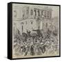 The Kossuth Riots in Buda-Pesth, the Military Dispersing the Mob in Front of the Opera House-null-Framed Stretched Canvas