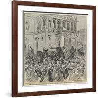 The Kossuth Riots in Buda-Pesth, the Military Dispersing the Mob in Front of the Opera House-null-Framed Giclee Print