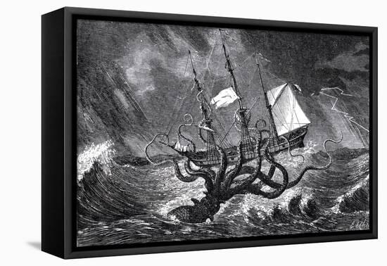 The Kraken, as Seen by the Eye of Imagination, from John Gibson's Monsters of the Sea, 1887-Edward Etherington-Framed Stretched Canvas
