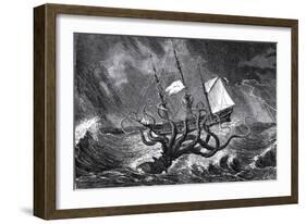 The Kraken, as Seen by the Eye of Imagination, from John Gibson's Monsters of the Sea, 1887-Edward Etherington-Framed Giclee Print