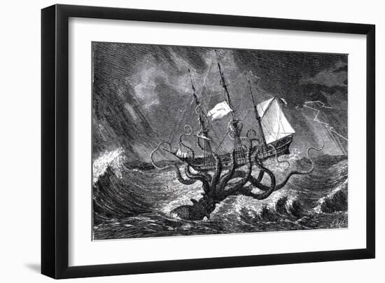 The Kraken, as Seen by the Eye of Imagination, from John Gibson's Monsters of the Sea, 1887-Edward Etherington-Framed Giclee Print