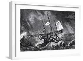 The Kraken, as Seen by the Eye of Imagination, from John Gibson's Monsters of the Sea, 1887-Edward Etherington-Framed Giclee Print