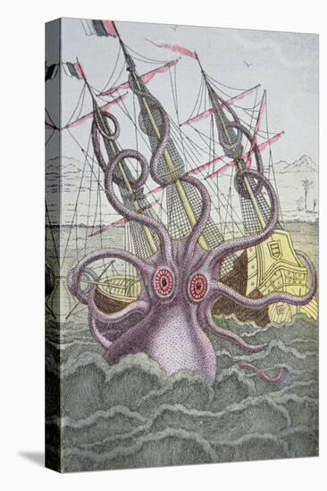 The Kraken Drags Down a Ship-null-Stretched Canvas