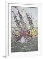 The Kraken Drags Down a Ship-null-Framed Giclee Print