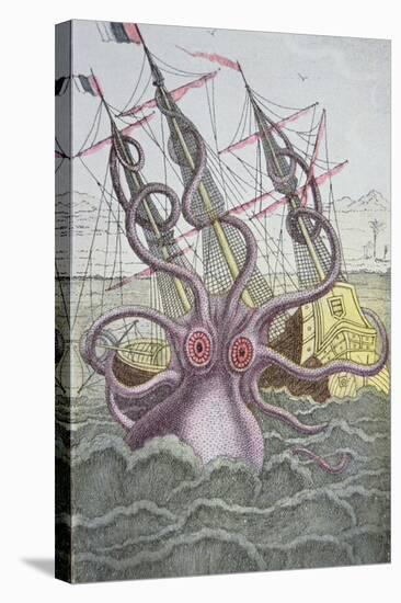 The Kraken Drags Down a Ship-null-Stretched Canvas