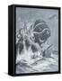 The Kraken Vs. Sperm Whales, 1900 (Litho)-Arthur Twidle-Framed Stretched Canvas