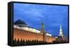 The Kremlin at Night with Lenin's Tomb from Red Square, Moscow, Russia, Europe-Martin Child-Framed Stretched Canvas