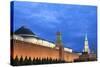 The Kremlin at Night with Lenin's Tomb from Red Square, Moscow, Russia, Europe-Martin Child-Stretched Canvas