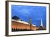 The Kremlin at Night with Lenin's Tomb from Red Square, Moscow, Russia, Europe-Martin Child-Framed Photographic Print