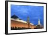 The Kremlin at Night with Lenin's Tomb from Red Square, Moscow, Russia, Europe-Martin Child-Framed Photographic Print