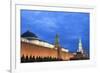 The Kremlin at Night with Lenin's Tomb from Red Square, Moscow, Russia, Europe-Martin Child-Framed Photographic Print