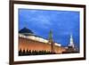 The Kremlin at Night with Lenin's Tomb from Red Square, Moscow, Russia, Europe-Martin Child-Framed Photographic Print