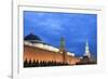 The Kremlin at Night with Lenin's Tomb from Red Square, Moscow, Russia, Europe-Martin Child-Framed Photographic Print