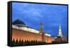 The Kremlin at Night with Lenin's Tomb from Red Square, Moscow, Russia, Europe-Martin Child-Framed Stretched Canvas