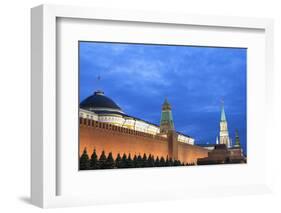 The Kremlin at Night with Lenin's Tomb from Red Square, Moscow, Russia, Europe-Martin Child-Framed Photographic Print