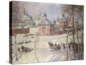 The Kremlin, Moscow, Russia, in Winter-Frederick William Jackson-Stretched Canvas