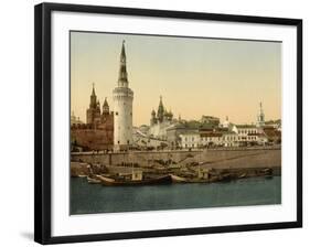 The Kremlin towards the Place rouge, Moscow in Russia, c.1890-c.1900-null-Framed Giclee Print