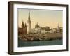 The Kremlin towards the Place rouge, Moscow in Russia, c.1890-c.1900-null-Framed Giclee Print