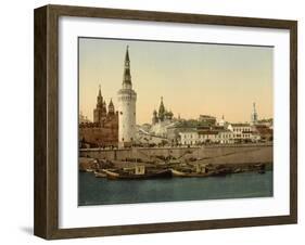 The Kremlin towards the Place rouge, Moscow in Russia, c.1890-c.1900-null-Framed Giclee Print