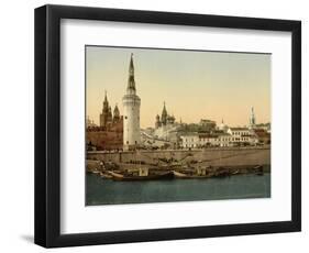 The Kremlin towards the Place rouge, Moscow in Russia, c.1890-c.1900-null-Framed Premium Giclee Print