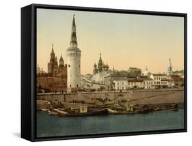 The Kremlin towards the Place rouge, Moscow in Russia, c.1890-c.1900-null-Framed Stretched Canvas