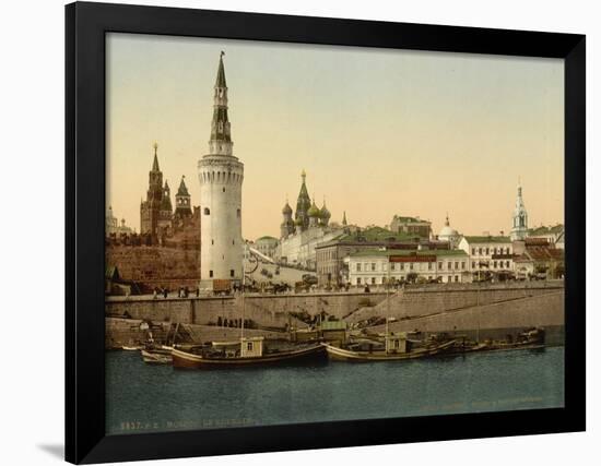 The Kremlin towards the Place rouge, Moscow in Russia, c.1890-c.1900-null-Framed Giclee Print