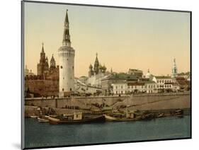 The Kremlin towards the Place rouge, Moscow in Russia, c.1890-c.1900-null-Mounted Giclee Print