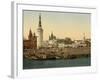 The Kremlin towards the Place rouge, Moscow in Russia, c.1890-c.1900-null-Framed Premium Giclee Print