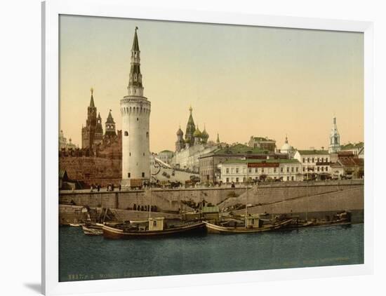 The Kremlin towards the Place rouge, Moscow in Russia, c.1890-c.1900-null-Framed Giclee Print