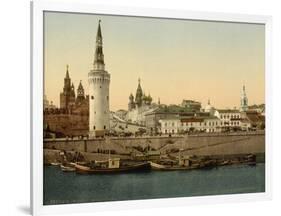 The Kremlin towards the Place rouge, Moscow in Russia, c.1890-c.1900-null-Framed Giclee Print