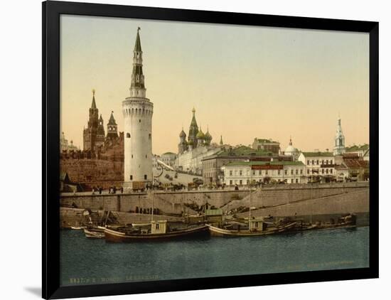 The Kremlin towards the Place rouge, Moscow in Russia, c.1890-c.1900-null-Framed Giclee Print