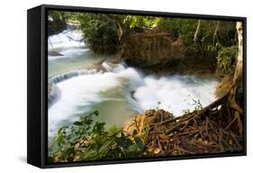 The Kuang Si Waterfalls Just Outside of Luang Prabang, Laos-Micah Wright-Framed Stretched Canvas