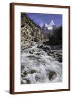 The Kumba Valley in Nepal with Ama Dablam in the Background, Himalayas, Nepal, Asia-John Woodworth-Framed Photographic Print