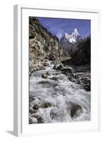 The Kumba Valley in Nepal with Ama Dablam in the Background, Himalayas, Nepal, Asia-John Woodworth-Framed Photographic Print