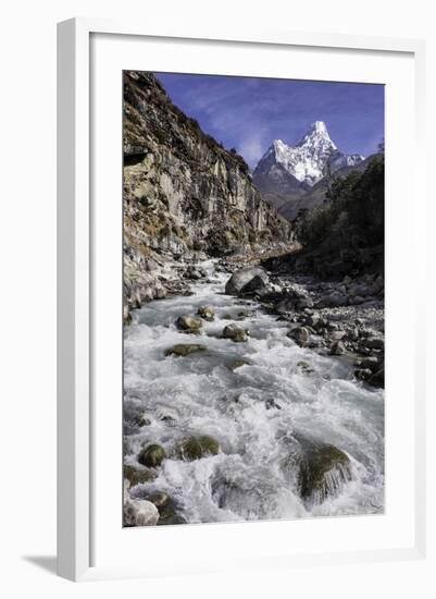 The Kumba Valley in Nepal with Ama Dablam in the Background, Himalayas, Nepal, Asia-John Woodworth-Framed Photographic Print