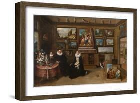 The Kunstkammer with a Married Couple and their Son, First Third of 17th C-Frans Francken the Younger-Framed Giclee Print