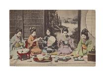 Women Under Wisteria Trellis-The Kyoto Collection-Premium Giclee Print