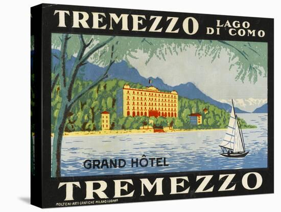 The Label for the Grand Hotel at Tremezzo on Lake Como-null-Stretched Canvas