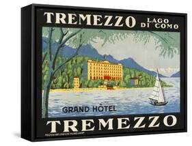 The Label for the Grand Hotel at Tremezzo on Lake Como-null-Framed Stretched Canvas