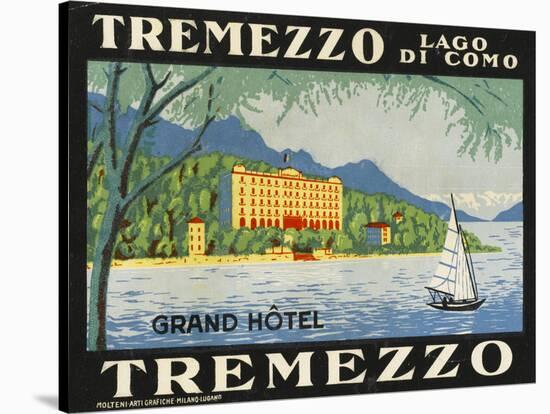 The Label for the Grand Hotel at Tremezzo on Lake Como-null-Stretched Canvas