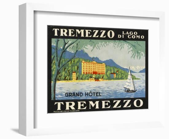 The Label for the Grand Hotel at Tremezzo on Lake Como-null-Framed Premium Giclee Print