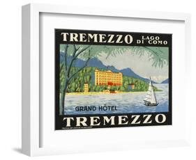 The Label for the Grand Hotel at Tremezzo on Lake Como-null-Framed Premium Giclee Print