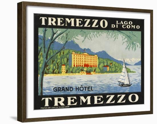 The Label for the Grand Hotel at Tremezzo on Lake Como-null-Framed Giclee Print