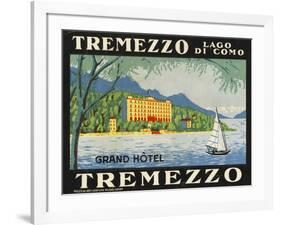 The Label for the Grand Hotel at Tremezzo on Lake Como-null-Framed Giclee Print