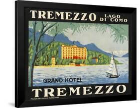 The Label for the Grand Hotel at Tremezzo on Lake Como-null-Framed Giclee Print