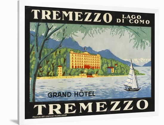 The Label for the Grand Hotel at Tremezzo on Lake Como-null-Framed Giclee Print