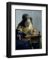 The Lace Maker, C1664-Johannes Vermeer-Framed Giclee Print