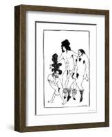 The Lacedaemonian Ambasadors, Illustration from Lysistrata by Aristophanes 1896-Aubrey Beardsley-Framed Premium Giclee Print